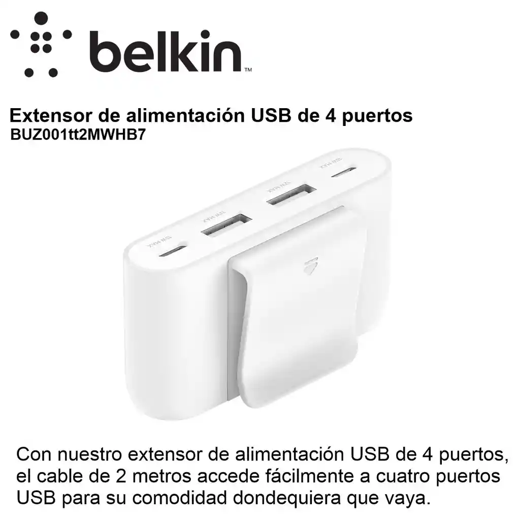 Extensor De Alimentación Belkin Boostcharge Usb-c 4 Puertos