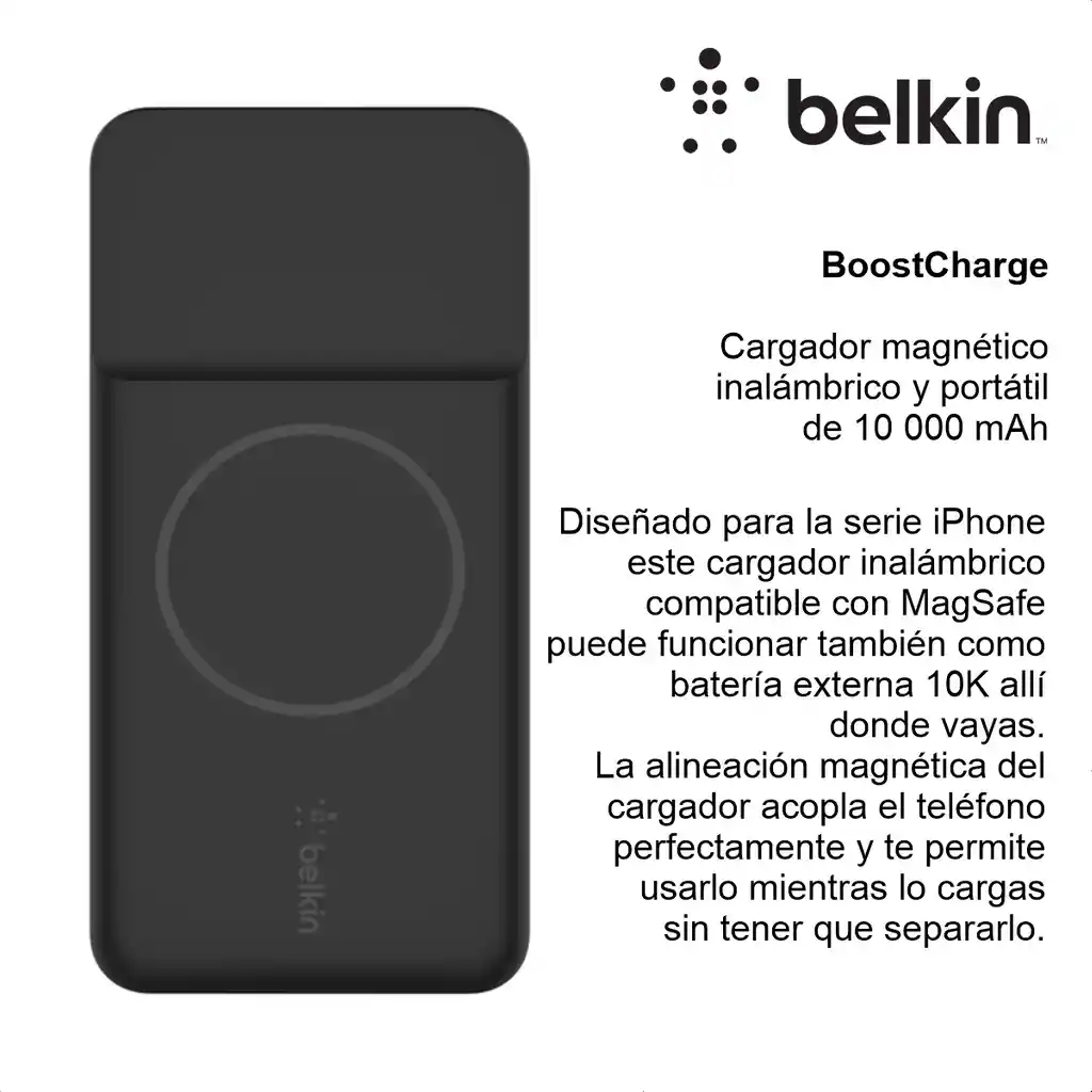 Cargador Portátil Power Bank Magsafe 75w Belkin 10000mah Bpd001btbk