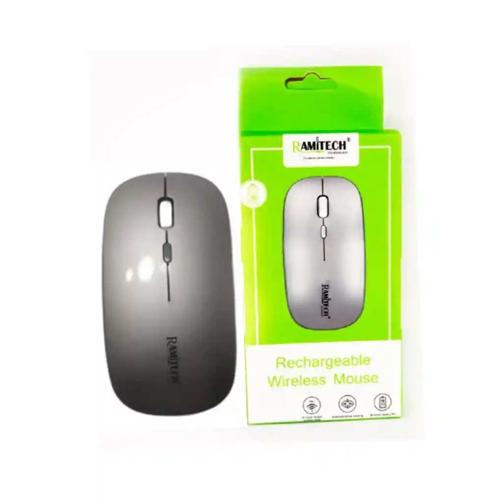 Raton Mouse Inalambrico Recargable Nano Receptor Usb Ramitech