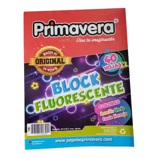 Block Fluorescente Carta Primavera *40h