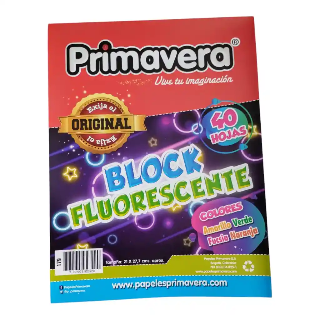 Block Fluorescente Carta Primavera *40h