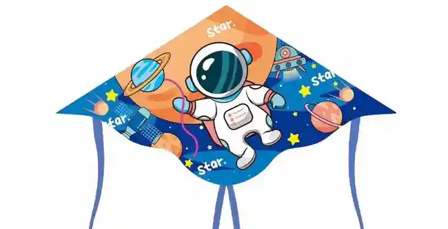 Cometa Mediana Triangular Para Volar Motivo Astronauta 92*50cm