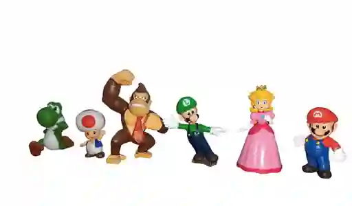 Juguete Mini Figuras De Super Mario Bros Caja Roja X6