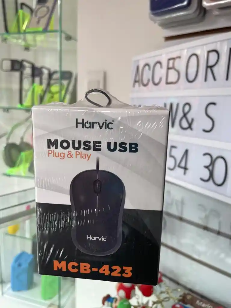 Mouse Usb Harvic Mcb-423 Negro Y Gris