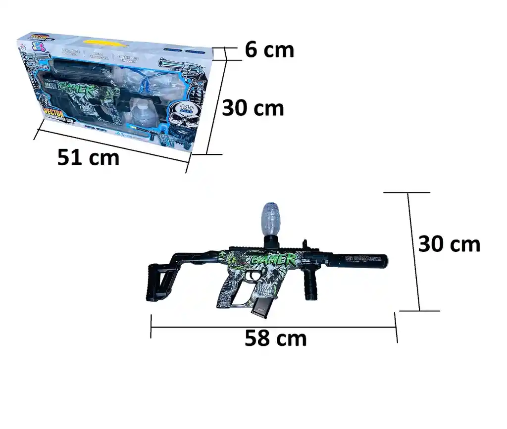 Fusil De Hidrogel Recargable Superi - Inspirado En Cod Calabera Verde