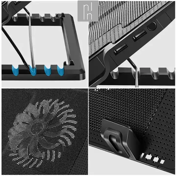 Base Refrigerante Ventilador Reclinable 5 Posiciones Ultra Silenciosa Conexion Usb-hasta 17 Pc Consolaspulgadas