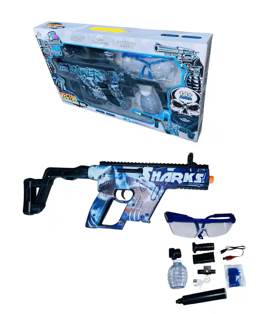 Fusil De Hidrogel Recargable Superi - Inspirado En Cod Sharks