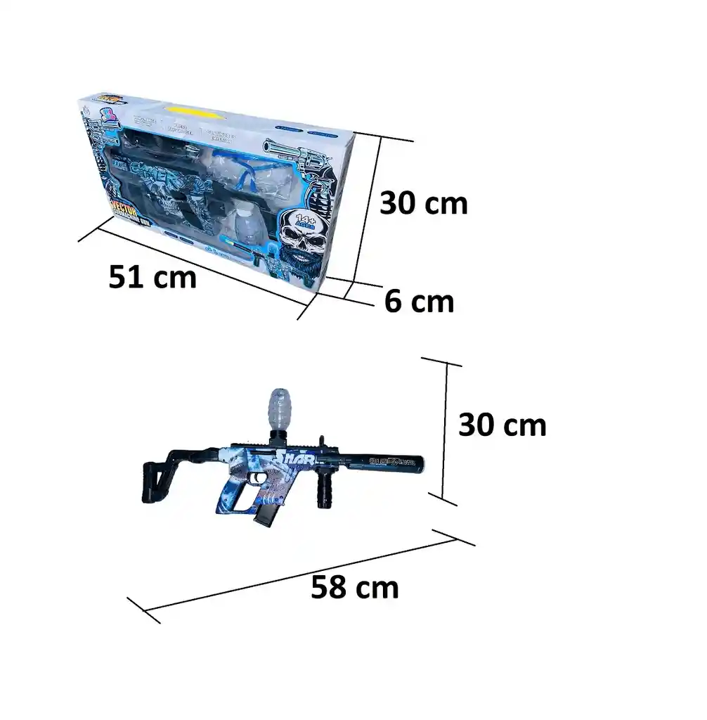 Fusil De Hidrogel Recargable Superi - Inspirado En Cod Sharks