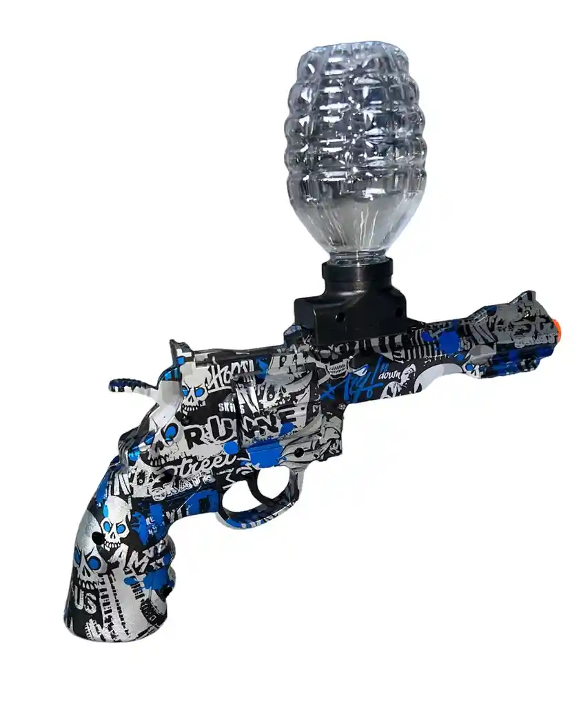 Revolver Calibre 38 Lanzador De Esferas De Hidrogel Recargable Color Azul