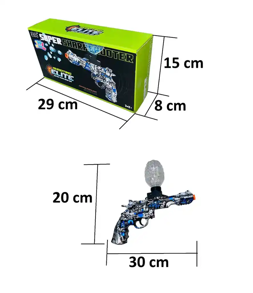 Revolver Calibre 38 Lanzador De Esferas De Hidrogel Recargable Color Azul