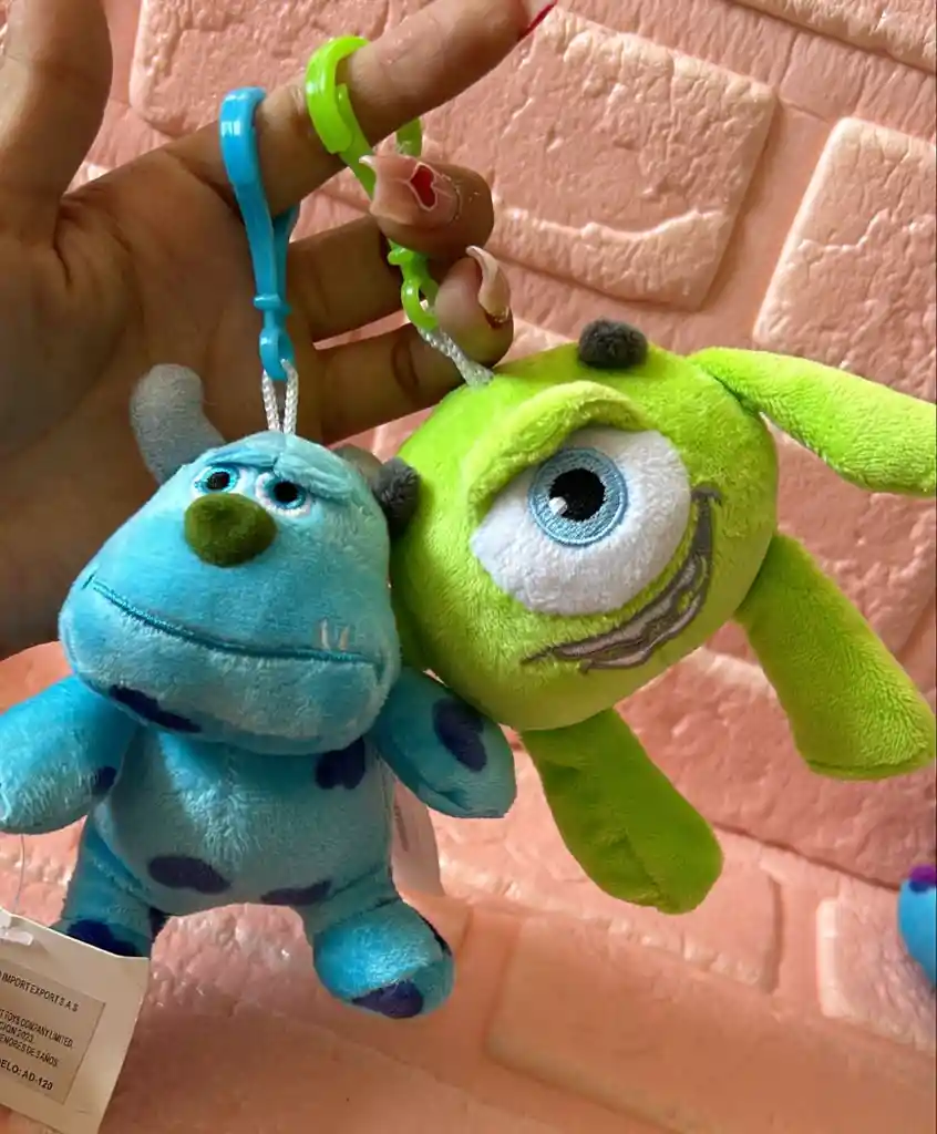 Llavero Peluche X2 Monsters Inc / Mike Wazowski / Sullivan