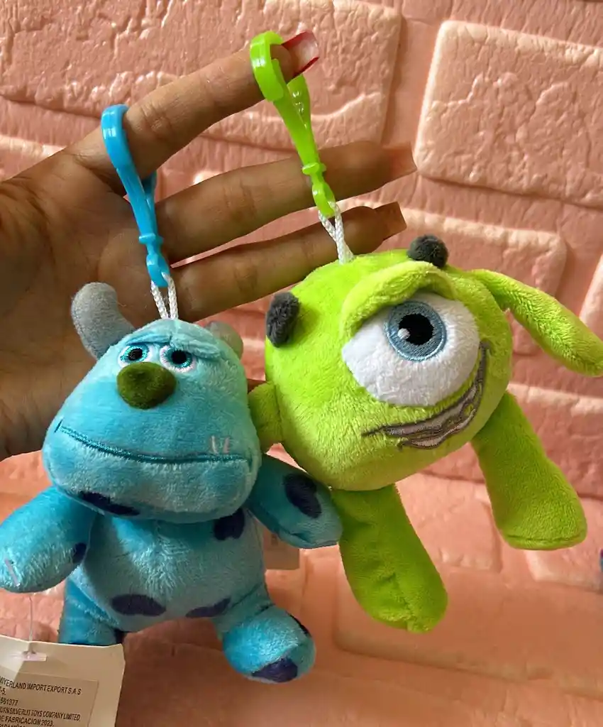 Llavero Peluche X2 Monsters Inc / Mike Wazowski / Sullivan