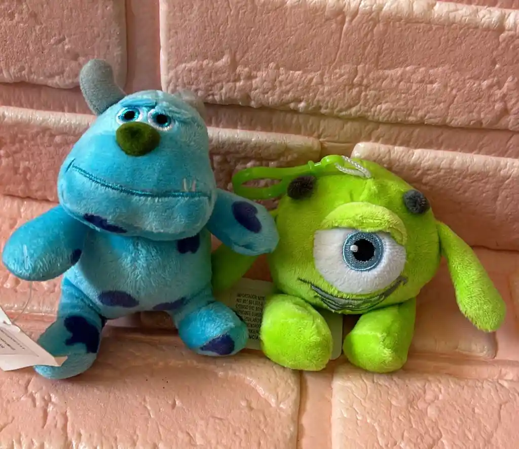 Llavero Peluche X2 Monsters Inc / Mike Wazowski / Sullivan