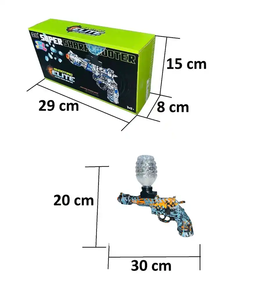 Revolver Calibre 38 Lanzador De Esferas De Hidrogel Recargable Color Naranja