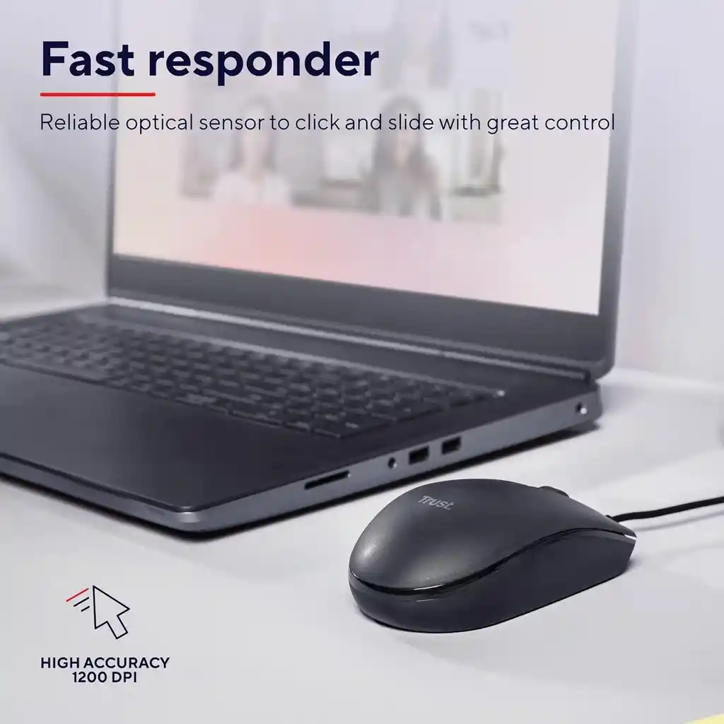 Mouse Empresarial Trust Basi 1200 Dpi Win/macos/linux/chrome