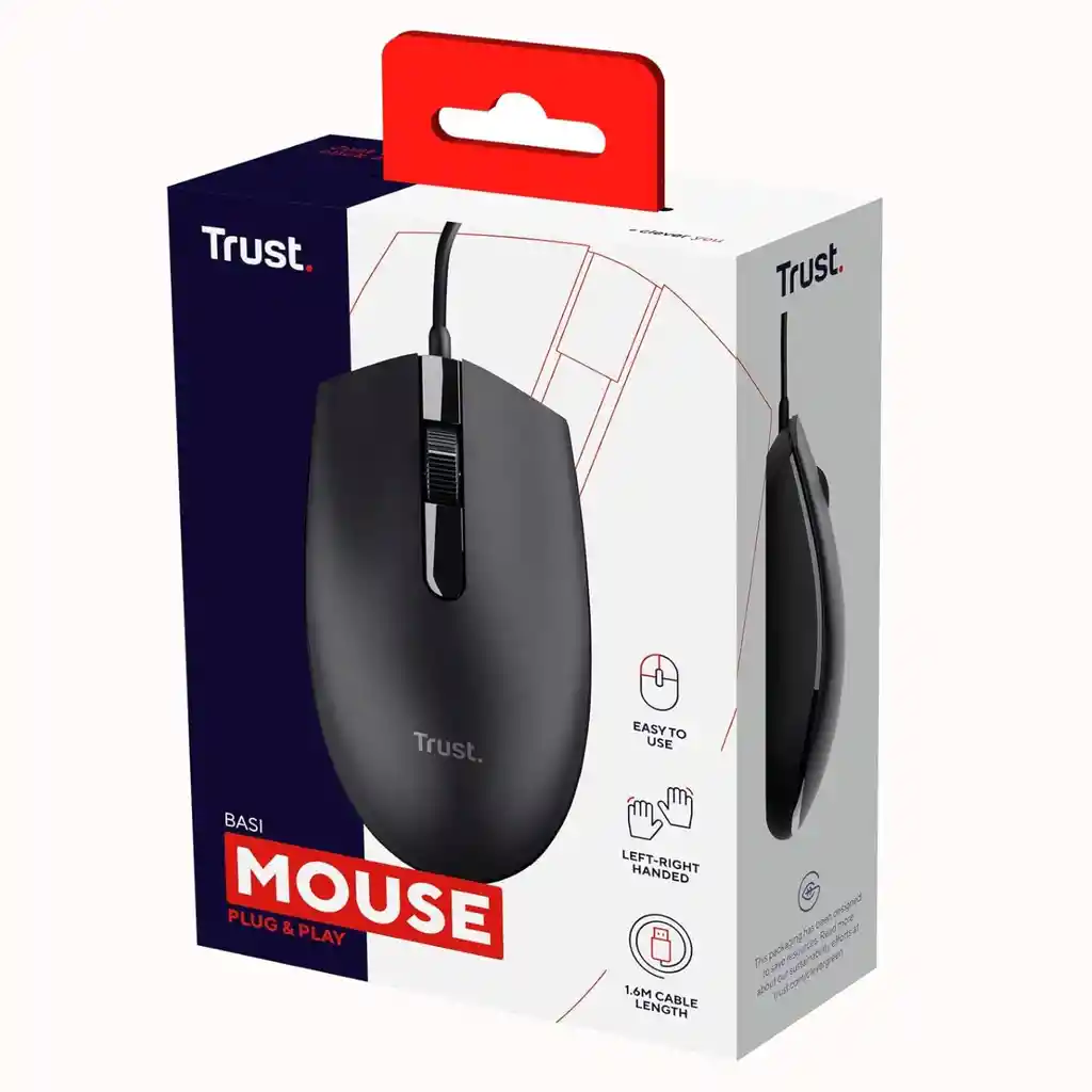 Mouse Empresarial Trust Basi 1200 Dpi Win/macos/linux/chrome