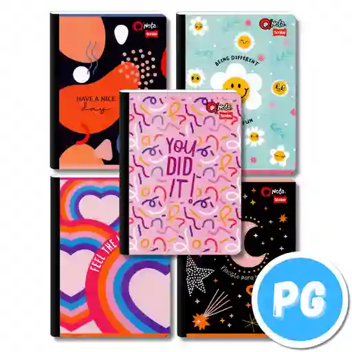 Cuaderno Scribe Qnota Mujer Cosido 100 Hojas Cuadros