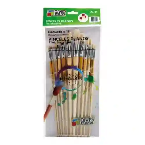 Set Pincel Redondo X12 - Cerda Natural, No. 1 Al 12