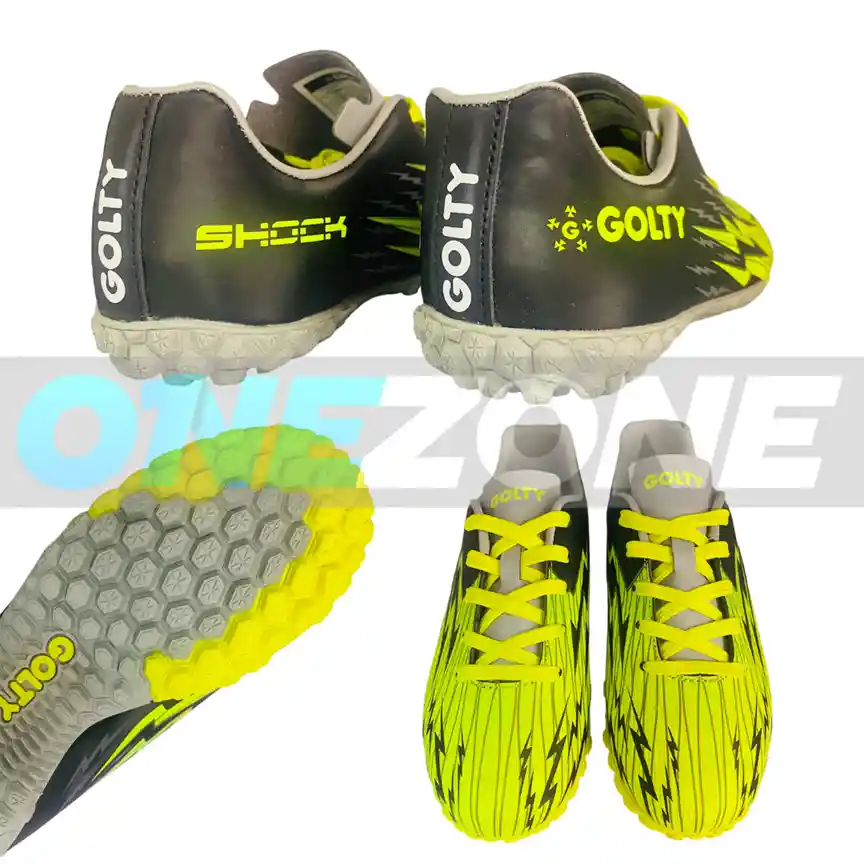 Zapatillas Golty Turf Formacion Shock Niño, Sintetica Talla: 1/ Amarillo