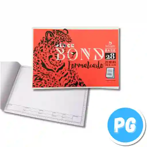 Block Papel Bond 28 En Cuartos 50x35cm Con Formato Horizontal X20 Hojas