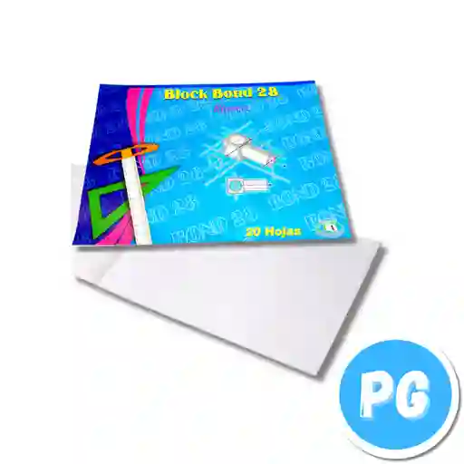 Block Papel Bond 28 En Octavos Con Formato Horizontal X20 Hojas