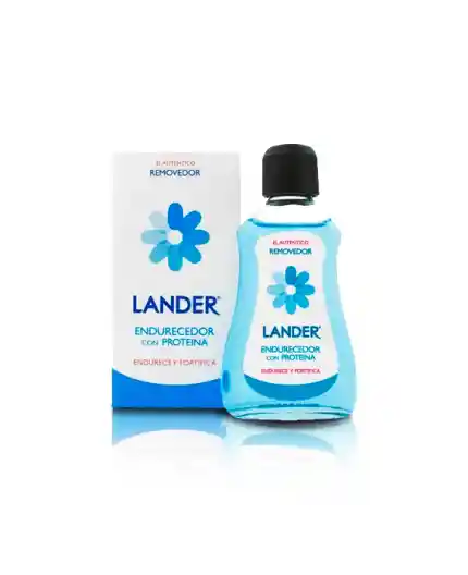 Removedor De Esmalte Lander Endurecedor Con Proteina Azul Grande