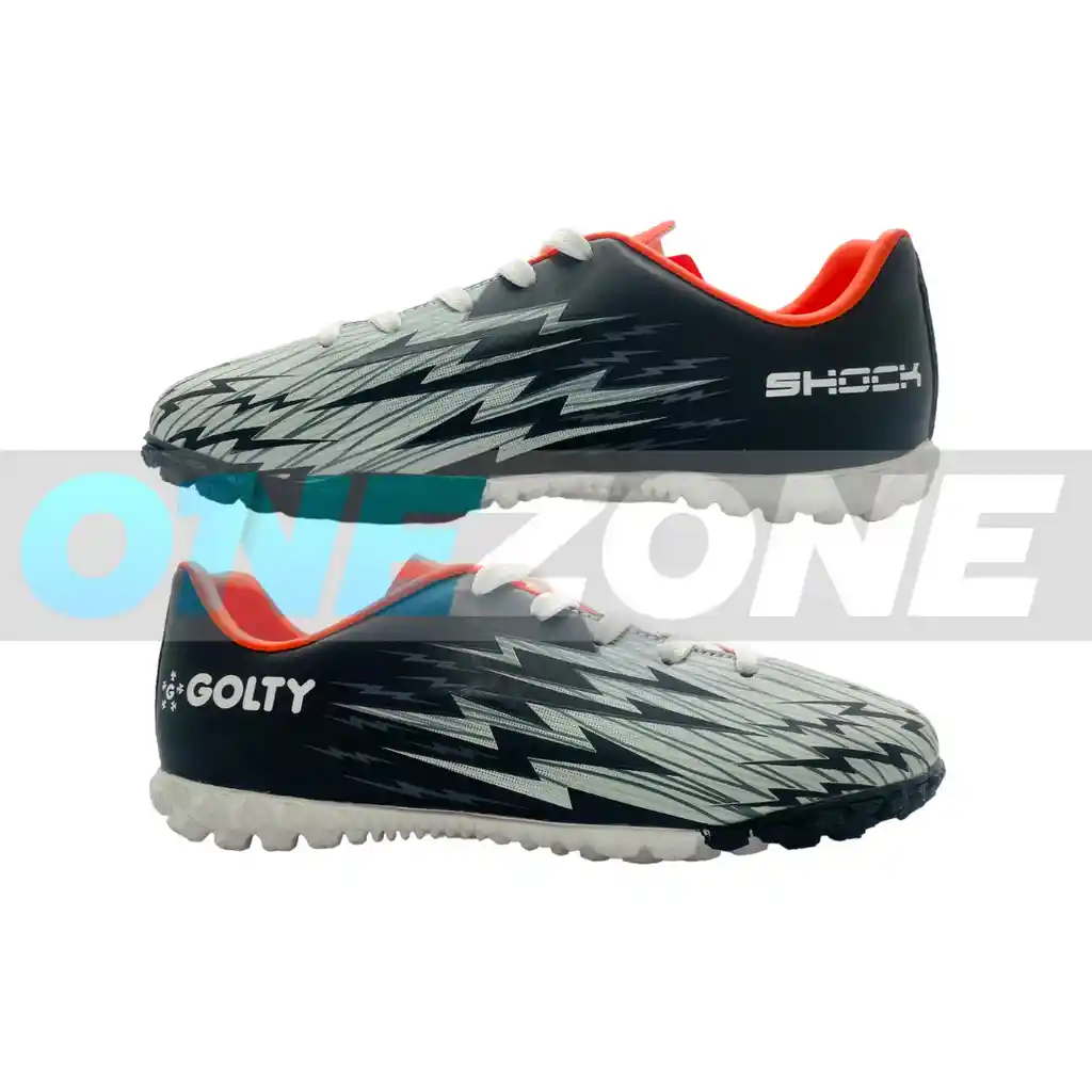 Zapatillas Golty Turf Formacion Shock Niño, Sintetica Talla: 13/ Blanco