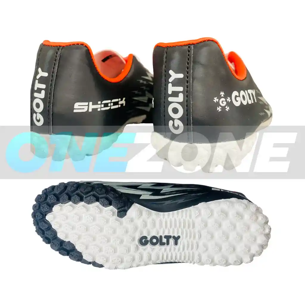 Zapatillas Golty Turf Formacion Shock Niño, Sintetica Talla: 13/ Blanco