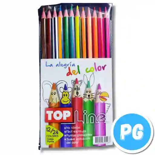 Caja Colores Top Line X12 Unds Doble Punta