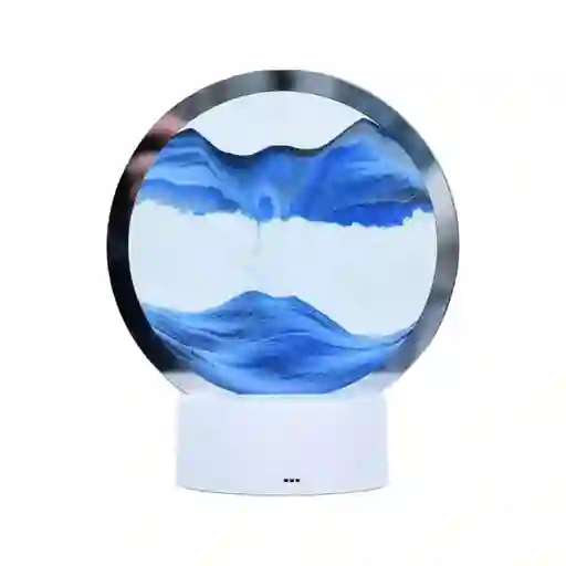 Reloj De Arena Azul Decorativo Con Luz Adorno Casa Mesa Relajante