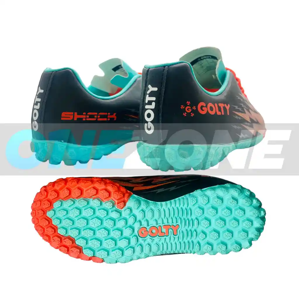 Zapatillas Golty Turf Formacion Shock Niño, Sintetica Talla: 13/ Naranja