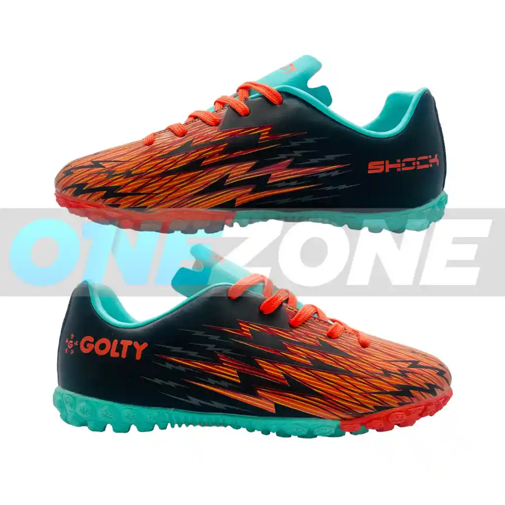 Zapatillas Golty Turf Formacion Shock Niño, Sintetica Talla: 13/ Naranja