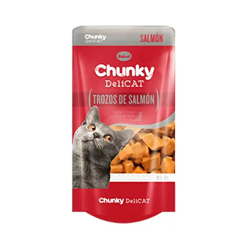 Alimento Húmedo Para Gato Chunky Delicat Trozos De Salmón 80gr