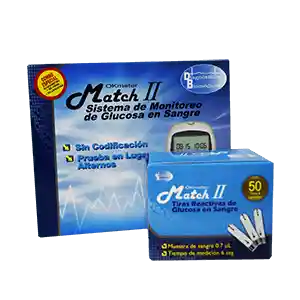 Combo Glucometro Okmeter Match Ii + Kit Tirillas X 50 + 50 Lancetas