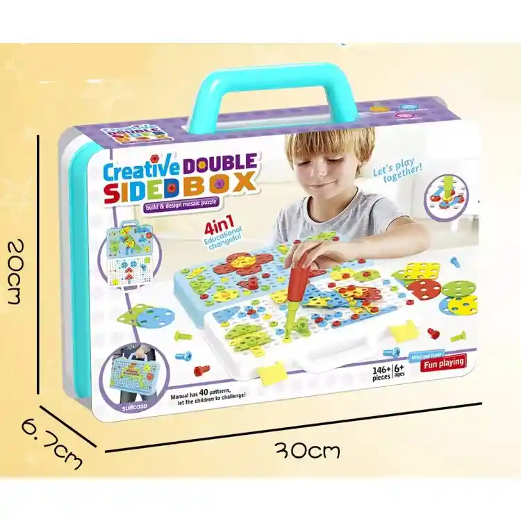 Juego Educativo De Taladro Diy Manual, Bloques De Construcción 3d, Juguetes De Construcción