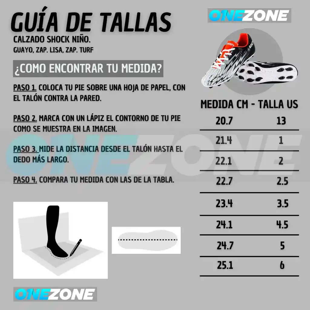 Zapatillas Golty Turf Formacion Shock Niño, Sintetica Talla: 5/ Blanco