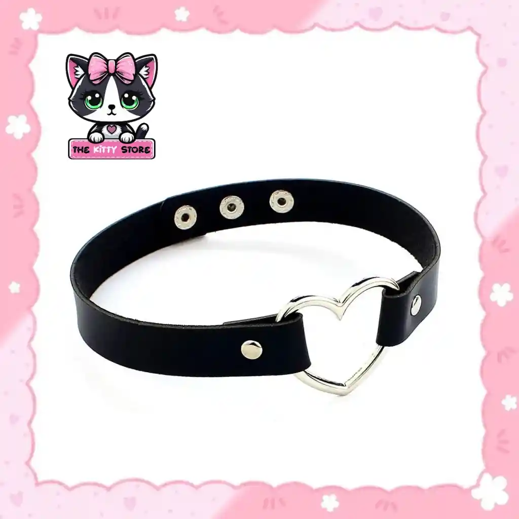 Choker Negro Corazón.