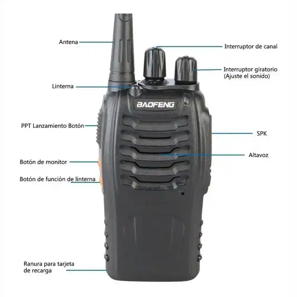 Radio Walkie Talkie Baofeng Bf 888s Uhf X2 Batería 2800mah