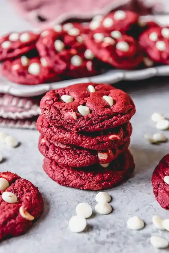 Galleta De Red Velvet Chispas De Chocolate Plana