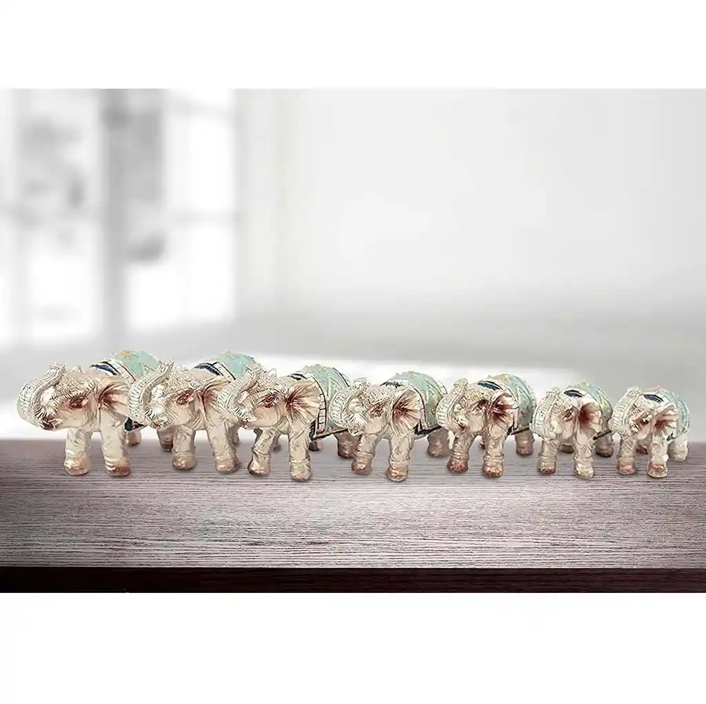 Elefante Plateado X 7 Vintage Decoración Protección Dayoshop $90.900