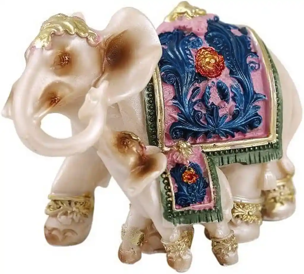 Elefante Duo Beige Decoración Prosperidad Protecci