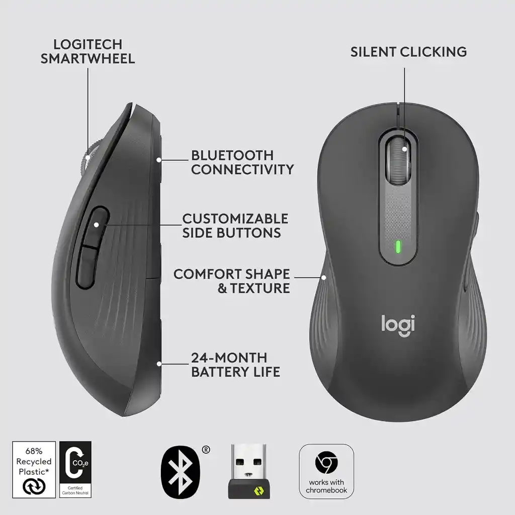 Mouse Inalámbrico Logitech Signature M650 L Left Zurd