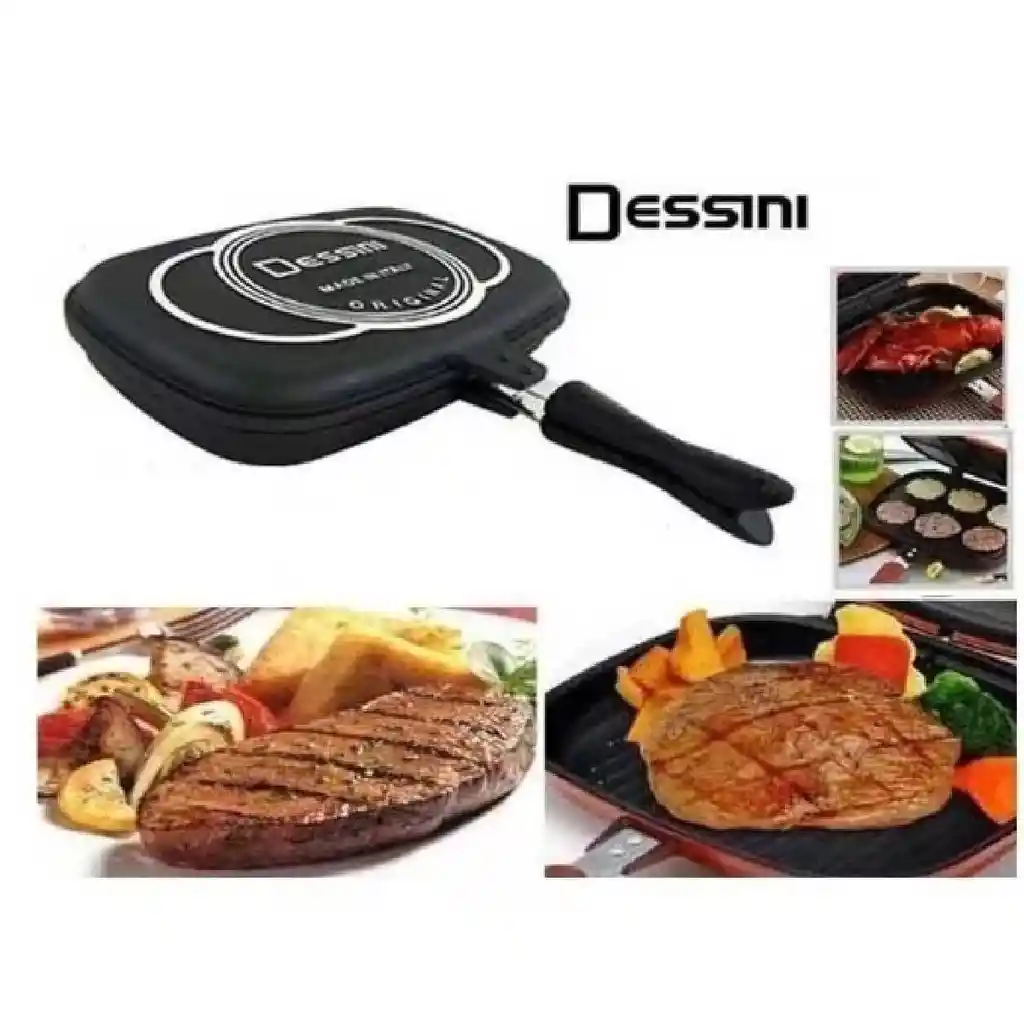 Sartén Doble Parrilla 36 Cm Antiadherente Dual Grill Dessini