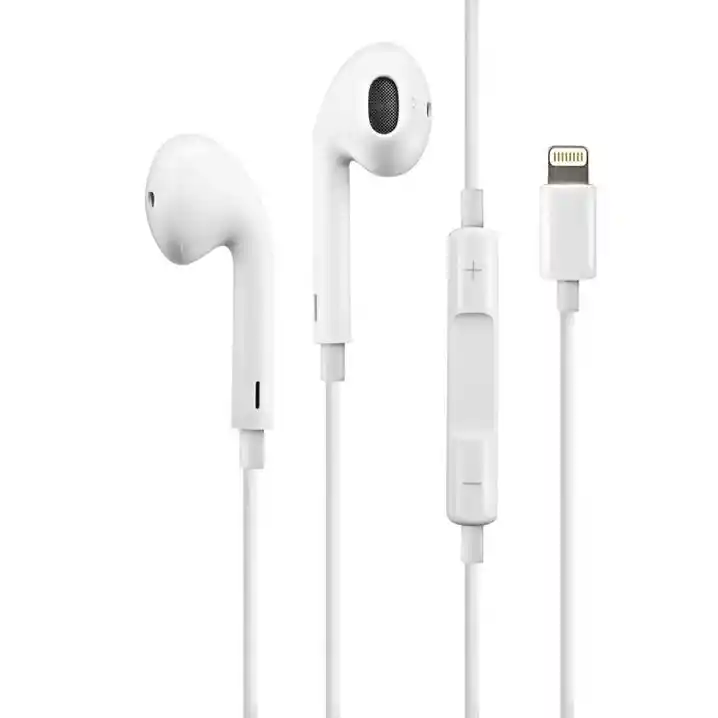 Audifonos Earpods Con Conector Lightning Para Iphone Color Blanco