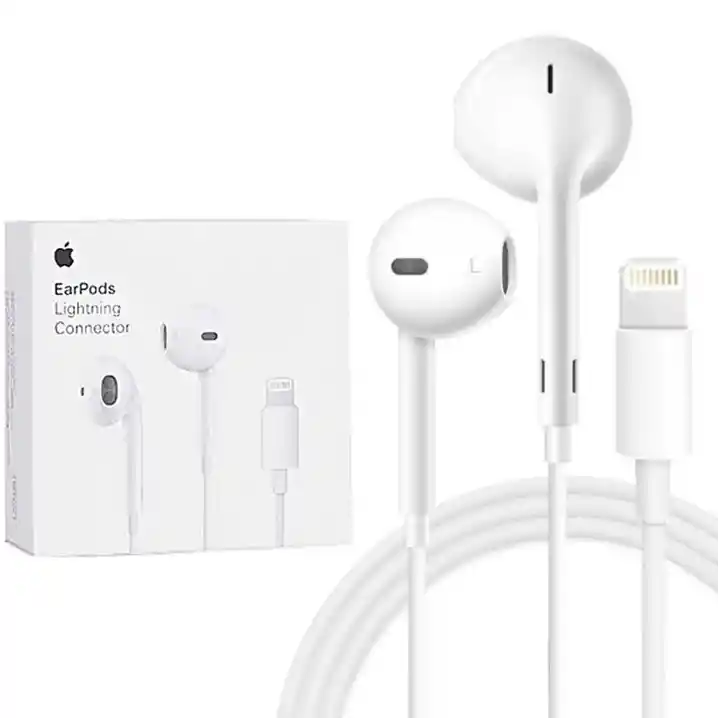 Audifonos Earpods Con Conector Lightning Para Iphone Color Blanco