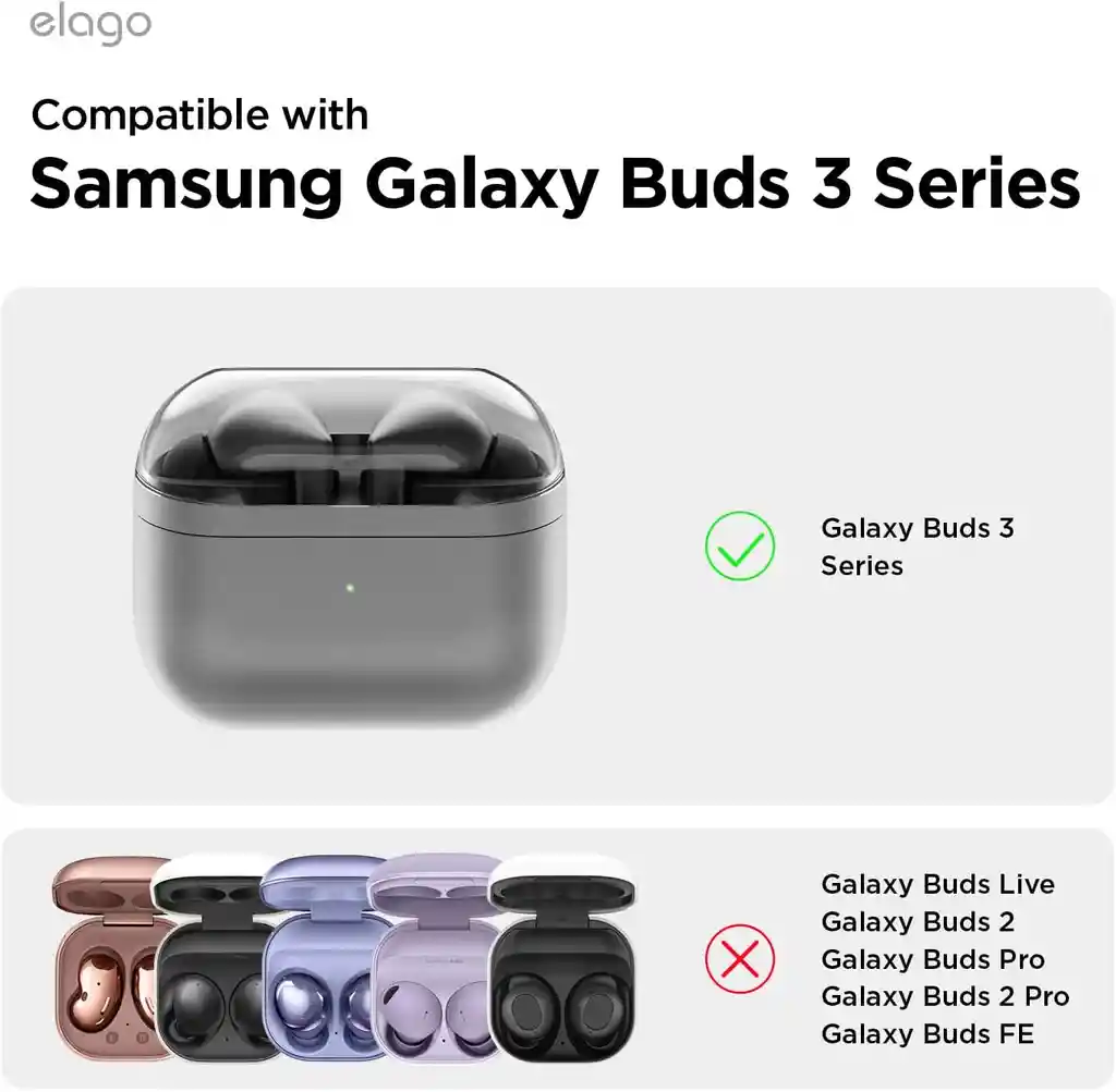 Elago Estuche Para Galaxy Buds 3 / Buds 3 Pro Aw5 Con Arnes Negro