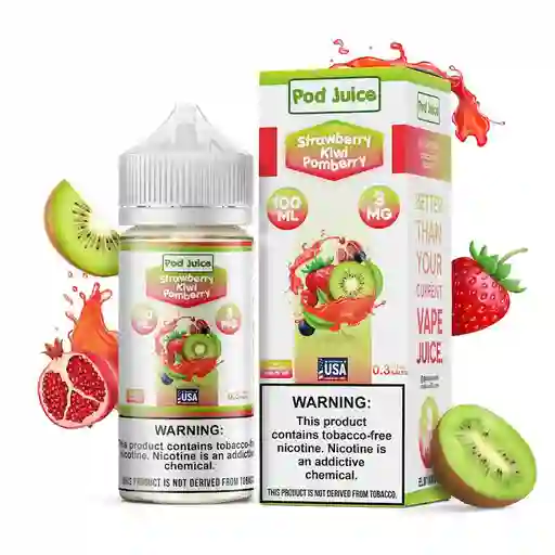 Esencia Para Vaper Pod Juice Freeze 3% Nic / 100ml / Fresa,kiwi, Granada /