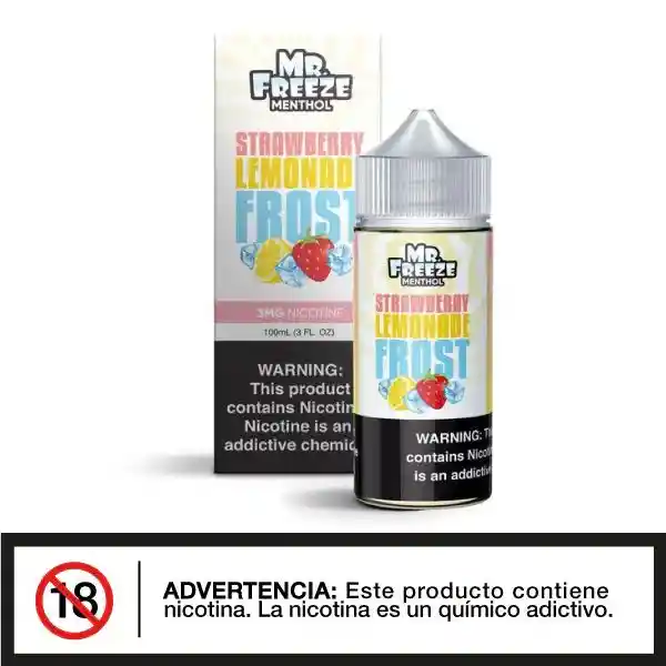 Esencia Para Vaper Mr Freeze Menthol 3% Nic / 100 Ml / Limonada De Fresa Mentolada / Strawberry Freeze Menthol