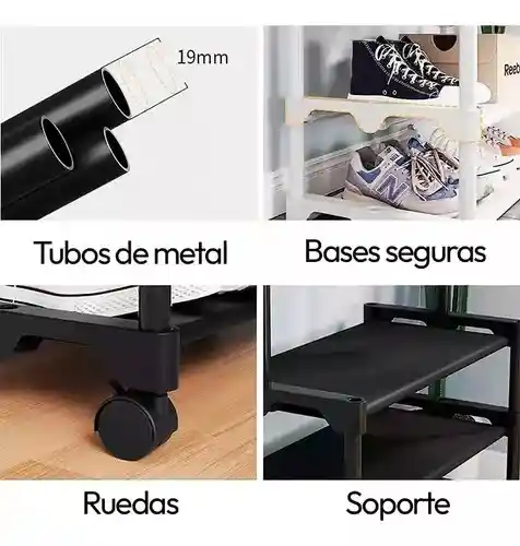 Organizador De Ropa Y Zapatos 3 Niveles Con Ruedas