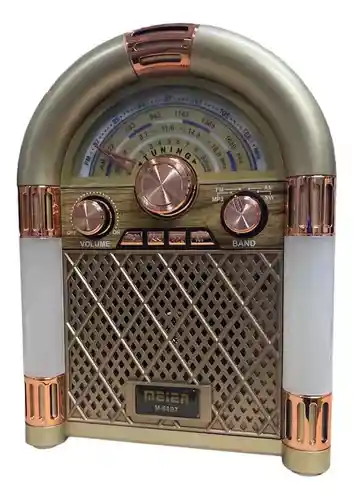 Radio Rockola Vintage, Con Luces, Recargable, Función De Carga Celulares, Sintoniza Mp3/bluetooth/am/fm/sw